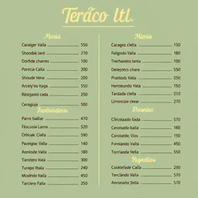 cardápio Terraço Itália 2025